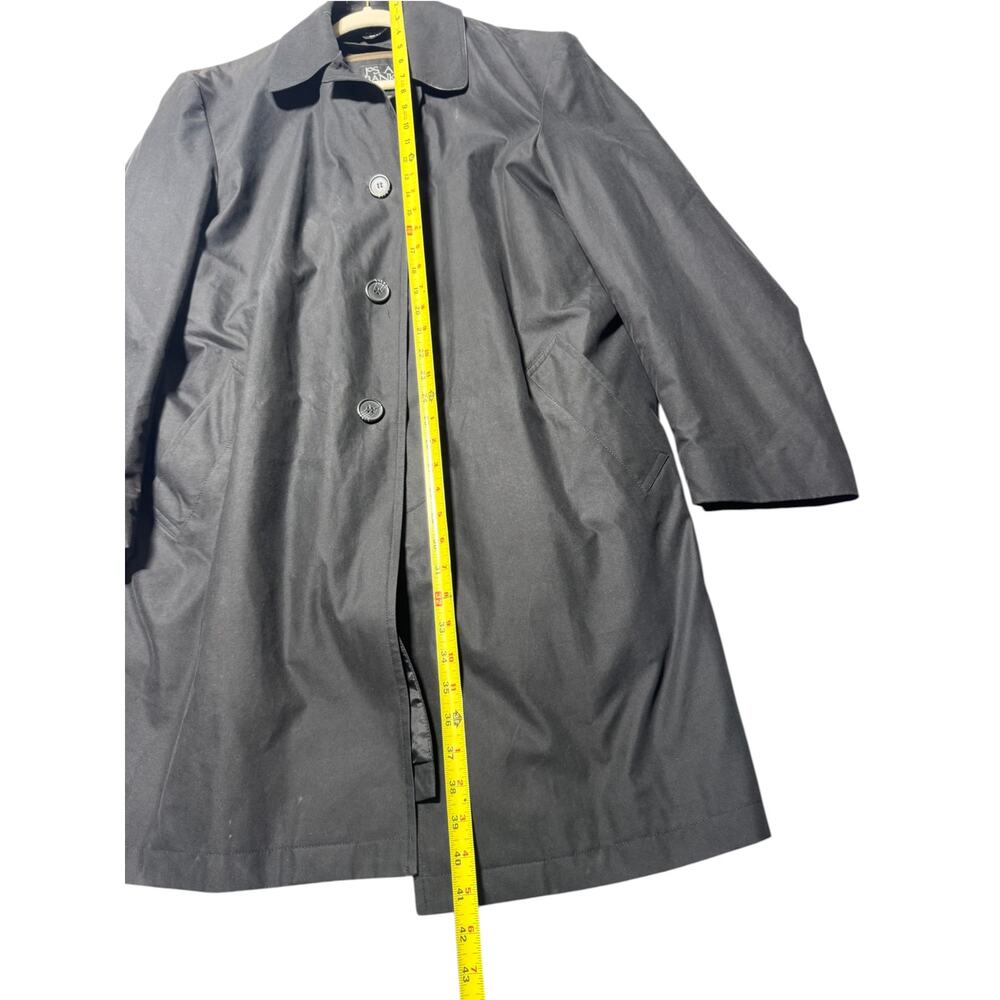 Jos. A. Bank Trench Coat Mens 40R Black Single-Breasted Removable Plaid Lined - Picture 15 of 16